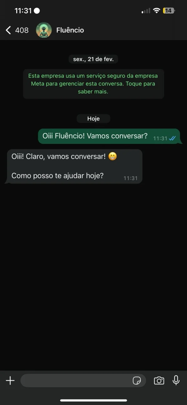 Fluêncio — IA particular no WhatsApp
